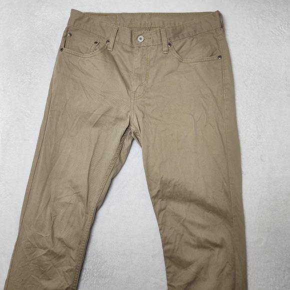 Levis 511 Jeans Mens 32x34 Beige Tapered Slim Denim Cotton 5 Pocket Casual Work - Picture 2 of 13